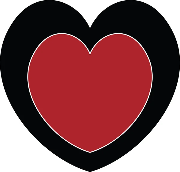 Corazón rojo recortado en blanco en la parte superior del marco negro que podría ser una etiqueta . — Foto de Stock
