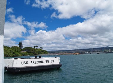 The sign for the USS Arizona Memorial in Pearl Harbor, Honolulu, Hawaii. clipart