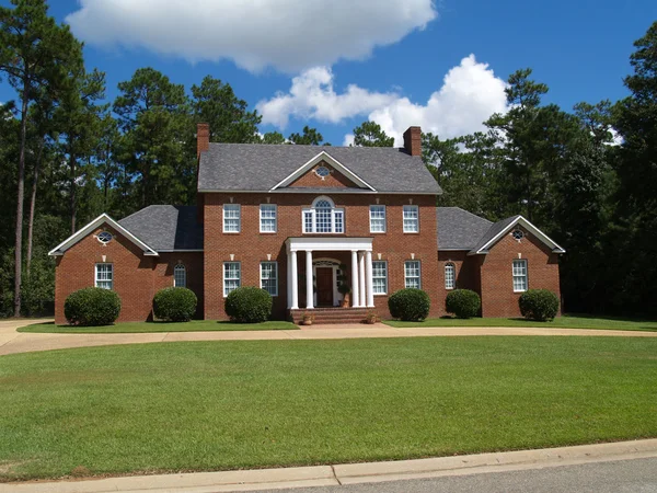 Large Two Story Red Brick Residential Home With Side Entry Garage Stock Images Page Everypixel Large Two Story Red Brick Residential, Side Entrance Garage House Plans