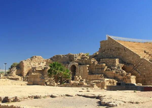 Zapis po stronie amfiteatru w parku narodowym Caesarea Maritima — Zdjęcie stockowe
