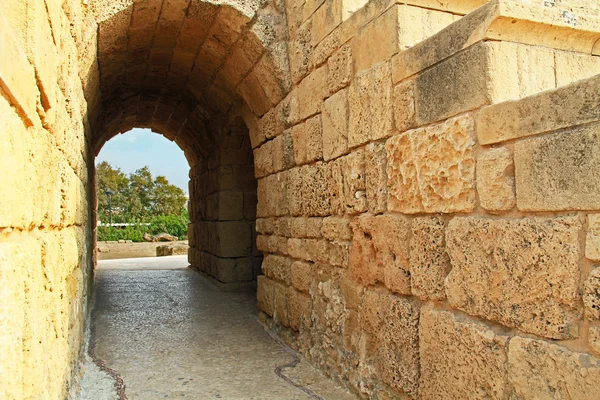 Entrée de l'Amphithéâtre dans le Parc National de Césarée Maritima — Photo