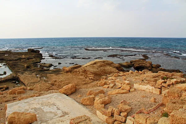 Herods Palace ostrohu v národním parku Caesarea Maritima — Stock fotografie