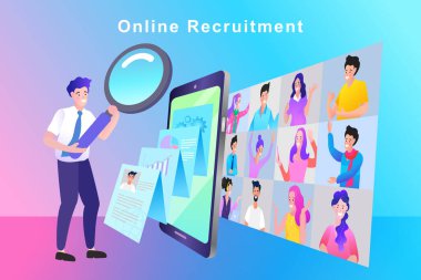 İyi bir ekip elemanı en iyi profesyoneli seçer. İnsan Kaynakları. Kalabalıkta yaratıcı işçi arayan büyüteçle insan kaynakları..