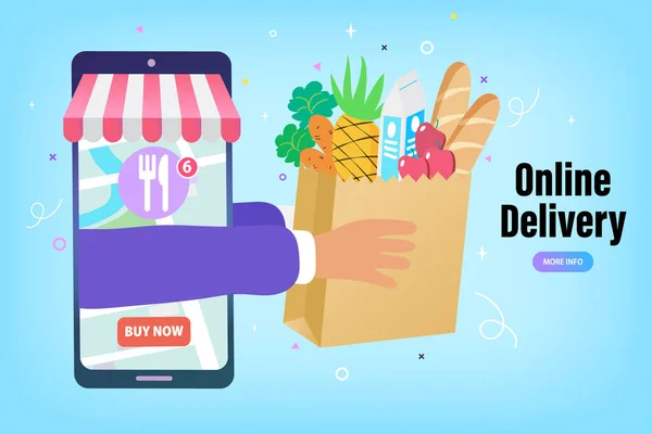 Ecommerce Concept Online Shopping Online Delivery Service Concept Fast Delivery — Stock Vector