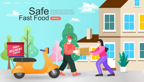 Online Ételrendelés Élelmiszer Szállítás Ajtó Szolgáltatás Uber Enni Megragad Élelmiszer — Stock Vector