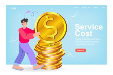 İnsanlar büyük bir madeni paranın yanında duruyor. Para biriktirmek ve yatırım yapmak. Para geliri kavramı. Daire kişisel yatırım. Tüccarlar para kazanır. İş büyümesi. vektör illüstrasyonu.