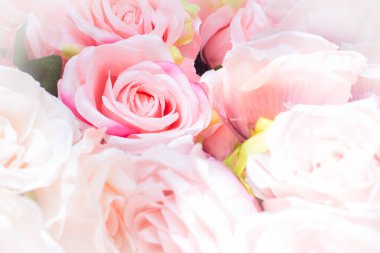 Pembe gül buketi yakın çekim