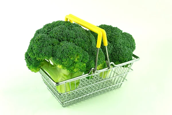 Broccoli Cabbage Shipping Cart Isolated White Background — Stock Photo, Image