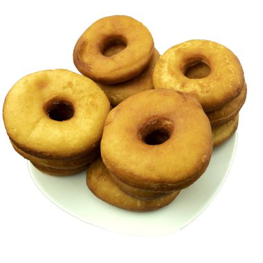 İzole edilmiş beyaz arka planda nefis çörekler. Limon aromalı çörek. Metnin için kopyalama alanı