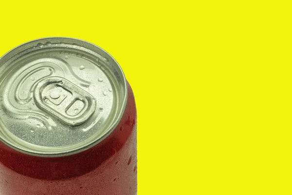 Red Aluminum Can Juice Beer Cool Drink Red Jar Water — Stock Photo, Image