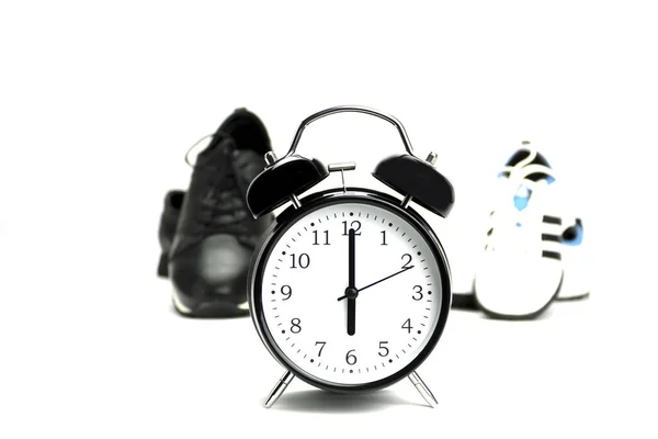 Alarm Clock Krassovki White Background Background Space Text Concept Sports — Stock Photo, Image