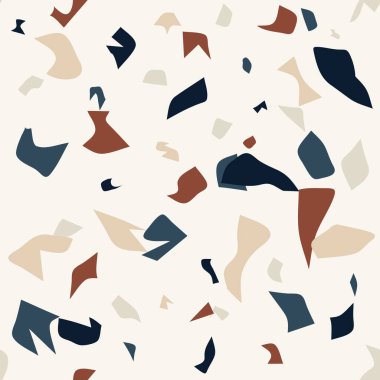 Lüks Venedik terrazzo taklidi kusursuz model. Taş parçalı gerçekçi mermer dokusu. İç dekorasyon için çağdaş minimalist döşemeler. Vektör görüntüsü sosyal için mükemmeldir 