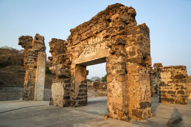 Vijaywada, Krishna bölgesi, Andhra Pradesh, Hindistan - 11 Ocak 2013: 14. yüzyıl Kondapalli Kalesi kalıntıları, aynı zamanda Kondapalli Kota olarak da bilinir.. 