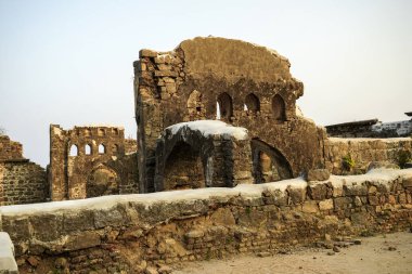 Vijaywada, Krishna bölgesi, Andhra Pradesh, Hindistan - 11 Ocak 2013: 14. yüzyıl Kondapalli Kalesi kalıntıları, aynı zamanda Kondapalli Kota olarak da bilinir.. 