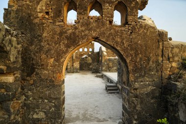 Vijaywada, Krishna bölgesi, Andhra Pradesh, Hindistan - 11 Ocak 2013: 14. yüzyıl Kondapalli Kalesi kalıntıları, aynı zamanda Kondapalli Kota olarak da bilinir.. 