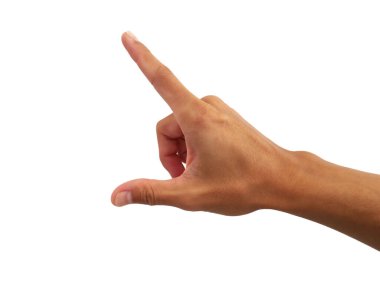 İnsanın eli uzanıp dokunmak ya da beyaz arkaplanı almak için bir jesttir.