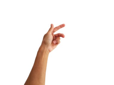 El kaldırma hareketi beyaz arkaplana dokunmak, dokunmak ve basmaktır.