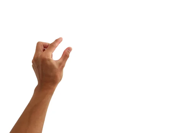 Show Hand Gesture Take Touch Press White Background — Stock Photo, Image