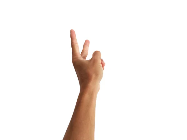 Hand Asian Man Show Gesture White Background — Stock Photo, Image