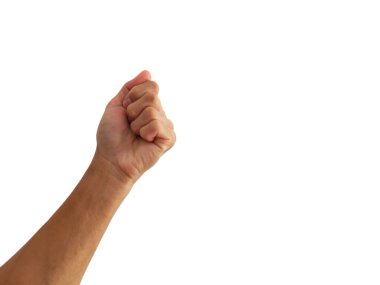 İnsanın eli beyaz arka planda kendini gösterir. 