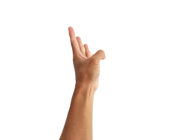 Hand Man Show Hand White Fone — стоковое фото