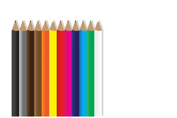 Colorful Pencil White Background — Stock Vector