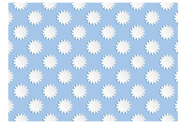 Flower Paper Cut Art Pattern Background — Stock Vector