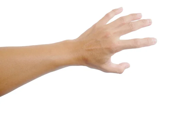 Hand Man Show Gesture White Background — Stock Photo, Image
