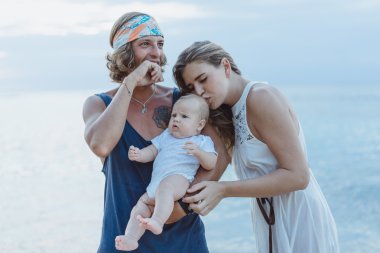 bir çocuk aşık güzel genç Çift