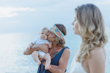 bir çocuk aşık güzel genç Çift