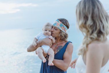 bir çocuk aşık güzel genç Çift