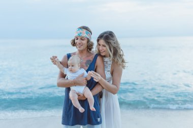 bir çocuk aşık güzel genç Çift