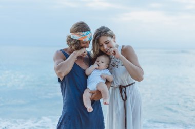 bir çocuk aşık güzel genç Çift