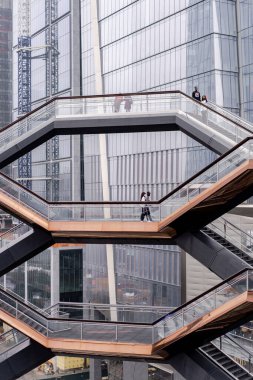 New York City, New York, ABD - 20 Ekim 2020: The Vessel, the Huds