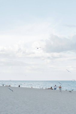 Miami plajı, kumsalda gün batımı.