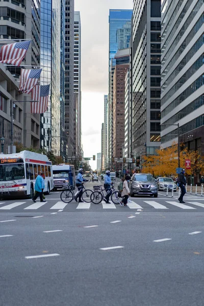 New York Filadelfie Pouliční Foto Ulice Města Prosinec 2020 — Stock fotografie