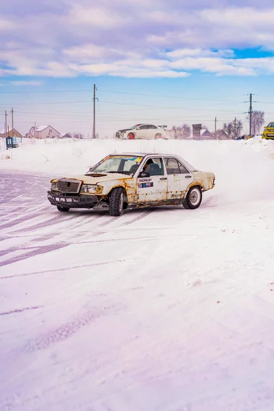 Deriva Invernal Zhiguli Deriva Hielo Lago —  Fotos de Stock