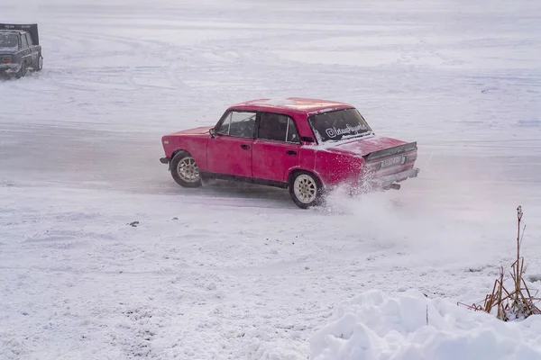 Musim Dingin Zhiguli Drift Ice Lake — Stok Foto