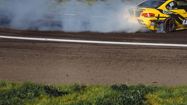Summer Drift Cars Skid Smoke Drifting Competition Minsk — Stock Photo, Image