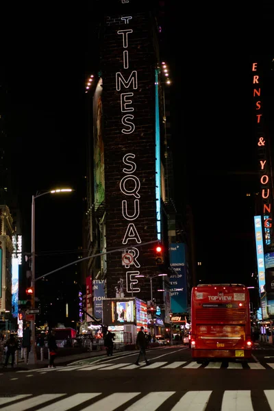 New York Manhattan Times Square Banners Publicitários — Fotografia de Stock