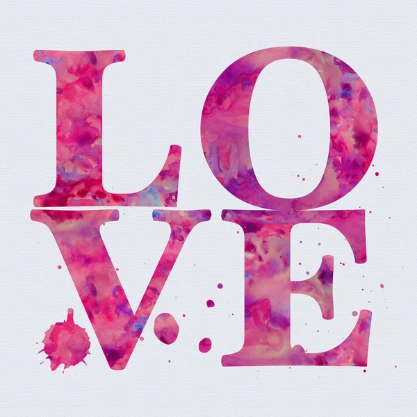 Watercolour effect Love text — Stock Photo, Image