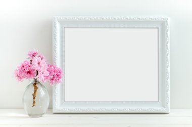 Pembe çiçeği mockup stok fotoğraf haberi