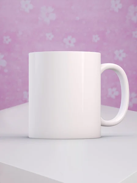 Beyaz boş kahve kupa özel tasarım/alıntı için hazır. — Stok fotoğraf