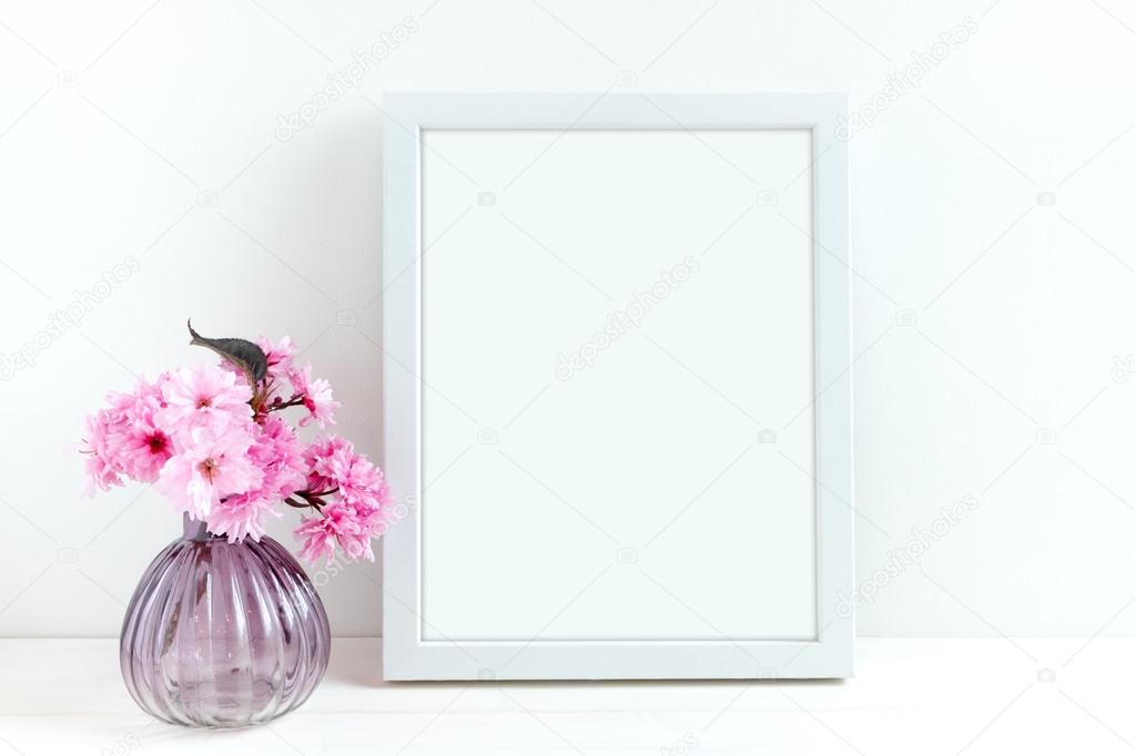 Pink Blossom styled mockup stock photography