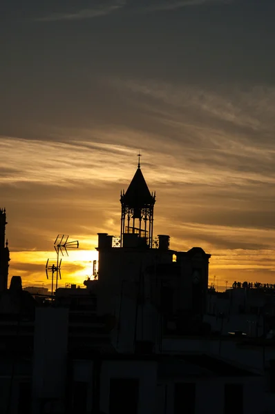 Sonnenuntergang an historischem Ort von Sevilla — Stockfoto