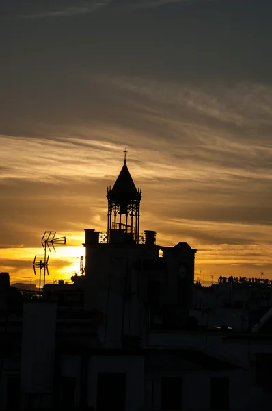 Sonnenuntergang an historischem Ort von Sevilla — Stockfoto