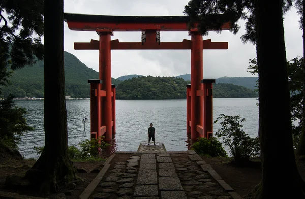 Tori Tür in hakone — Stockfoto