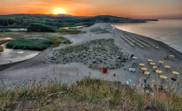 Apus de soare pe laguna Veleka — Fotografie, imagine de stoc