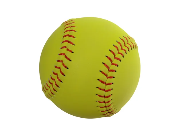 Softball em um fundo branco claro . — Fotografia de Stock