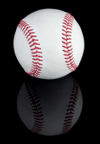 Baseball and reflection in black — Stock Photo, Image